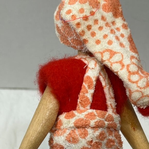 VTG Handcrafted Traditional Wooden Jointed Peg Pinocchio Toy Doll 7.5” Tall - Picture 8 of 16